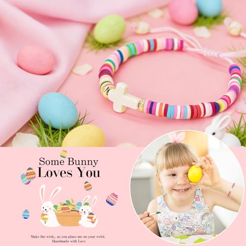 Cute Cross Bracelet Teen Girl Gifts Trendy Stuff Christian Gifts for Kids/Girls/Boys/Teens/Women Jewelry Colorful Jesus Bracelets Christmas Religious Communion Baptism Confirmation Gifts - color: Colorful- Some Bunny Loves