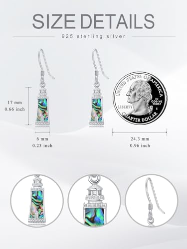 Dorunmo 925 Sterling Silver Mustard Seeds Dangle Earrings for Women Mountains Earrings Hypoallergenic Christmas Jewelry Gifts for Women - style: Lighthouse