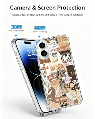 Jesus Faith Phone Case Compatible with iPhone 17, Christian Quotes Aesthetic Phone Cover for iPhone 17, Cool TPU Phone Case Cover - color: Jesus Faith Aesthetic