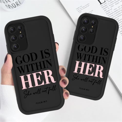 Christian Case for Samsung Galaxy S25, Western Aesthetic Bible Verse Pattern Design God Jesus Phone Cover for Women Men, Soft TPU Protective Shell for Samsung S25 6.2" Black - color: Black