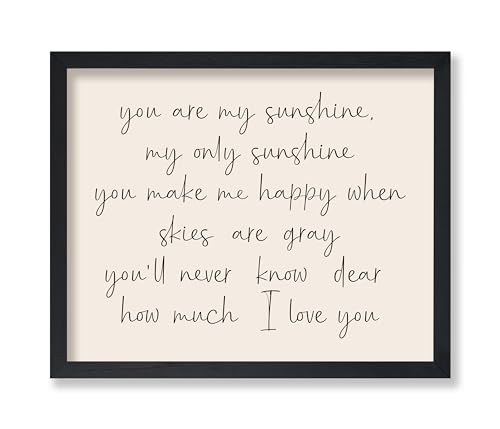 Monem Art You Are My Sunshine Poster - Typography Print - Sunshine Song Art - Family Illustration - Love Design - Nursery Graphic - Kid's Room or Playroom Decor - 8x10 UNFRAMED Wall Decor - color: Style-04, size: 8"L x 10"W