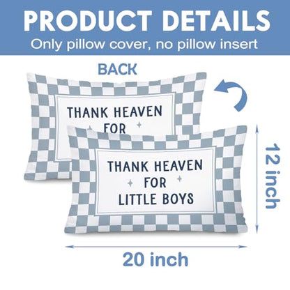 Thank Heaven for Little Boys Pillow Cover 12x20 - color: Thank Heaven for Little Boys-12x20
