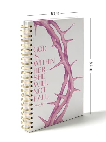 Christian Bible Study Journal Notebook,Christian Religious Gifts for Women Teen Girls,Church Prayer Sermon Notes Journal,God Is Within Her She Will Not Fall Hardcover Spiral Notebook - color: PSALM 46:5
