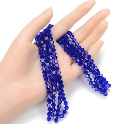 250pcs Czech 6mm (0.24 Inch) Faceted Bicone Crystal Glass Loose Beads Spacer Bulk Cobalt Blue for DIY Craft Jewelry Making CCB625 - color: Cobalt Blue, size: 6mm - 250pcs