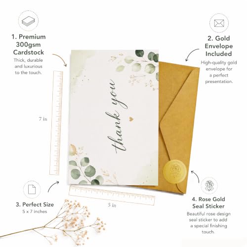 Elegant Thank You Greeting Card Gift for Loved Ones All Occasions - color: QY-145