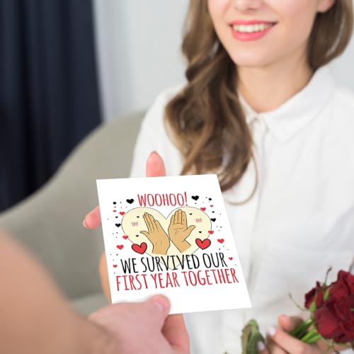 fancu Funny 1st Anniversary Card Gift for Husband Wife Couple - color: ZC-057