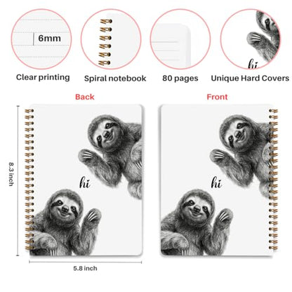Sloth Notebook Journal, Cute Animal Notebook Journal for Women Teen Girls - color: Sloth Hi