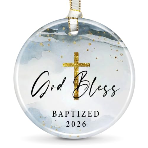 Baptism Gifts for Boys, God Bless Cross Ornament - color: Color4