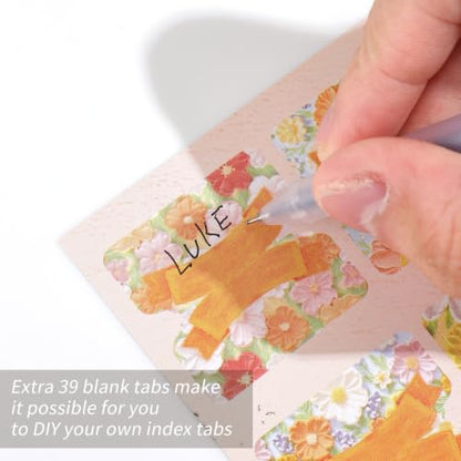 Bible Tabs for Women, 66 Large Print Laminated Bibles Chapters Index Tabs and 39 Blank Dividers Sticky Labels, Painted Flowers Bible Study Supplies, Journaling Accessories, Christian Gifts for Men - style: Painted Flowers