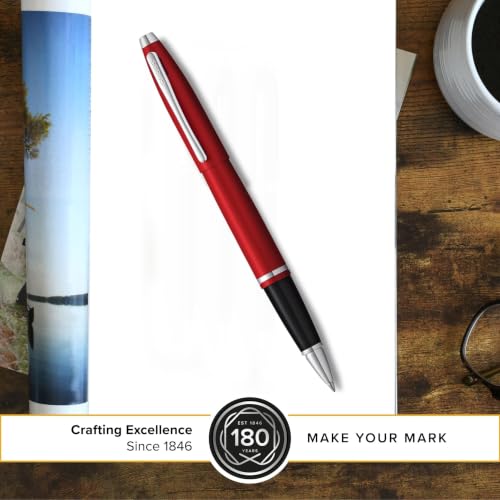 Cross Calais Rollerball Pen, Matte Metallic Crimson, Black Ink - color: Matte Metallic Crimson
