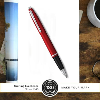 Cross Calais Rollerball Pen, Matte Metallic Crimson, Black Ink - color: Matte Metallic Crimson