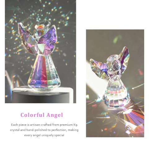 3'' Colorful Crystal Guardian Angel Figurine Christmas Angel Gift for Women - style: Colorful Angel