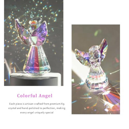 3'' Colorful Crystal Guardian Angel Figurine Christmas Angel Gift for Women - style: Colorful Angel