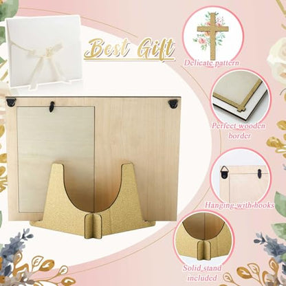Baptism Gifts for Boys Girls, Baptism Photo Frame with Gift Box, Flower - style: Flower