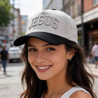 Christian Jesus Hats, Adjustable Denim Cotton Faith Blessed Baseball Cap for Men Women