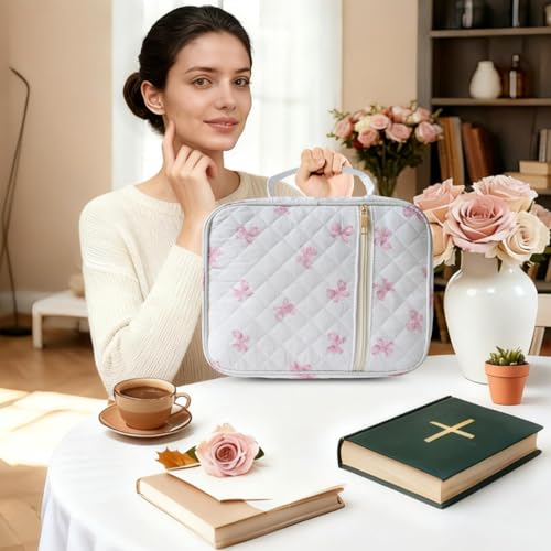 Bible Cover for Women (Pink Bow, Large) - color: A3 Pink Bow
