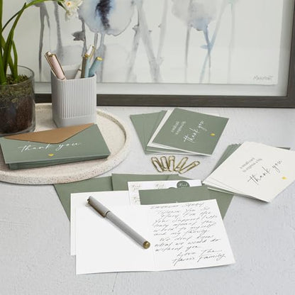 ZICOTO Beautiful Thank You Cards Set of 30 With Envelopes and Stickers