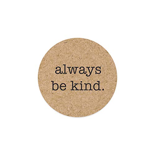 Be Kind Kraft Stickers / 500 Motivational Uplifting Stickers / 6 All Occasion Good Human Label Designs / 1.5" Round Brown Kraft Envelope Seals/Made in The USA - color: Kraft Be Kind