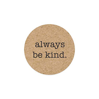 Be Kind Kraft Stickers / 500 Motivational Uplifting Stickers / 6 All Occasion Good Human Label Designs / 1.5" Round Brown Kraft Envelope Seals/Made in The USA - color: Kraft Be Kind