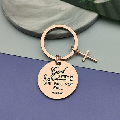 Vadaka Religious Christian Keychain for Women Girls Daughter Bible Verse Keychain Encouragement Inspirational Gifts Baptism Present Jewelry Easter Prayer Gifts Birthday Thanksgiving Gift