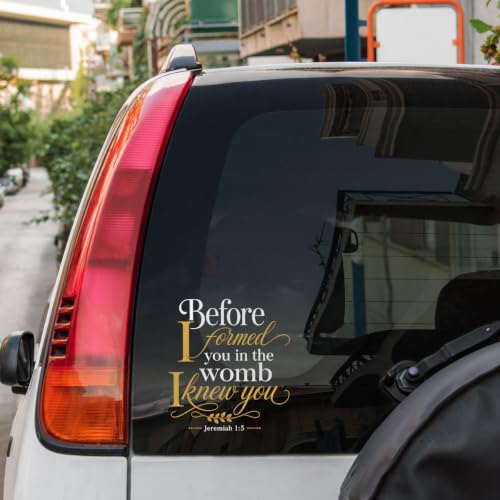 2PCS Bible Verse UV DTF Sticker, Faith Quote Window Car Decal 10in - color: Before I Formed