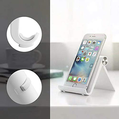 Mayten Foldable Desk Cell Phone Stand Adjustable iPhone iPad Holder Stand,Compatible for iPhone 14Pro 14Plus 13 12Pro Max 11 SE XS XR 8 7 6,Switch,iPad,Samsung,Kindle-White - color: white