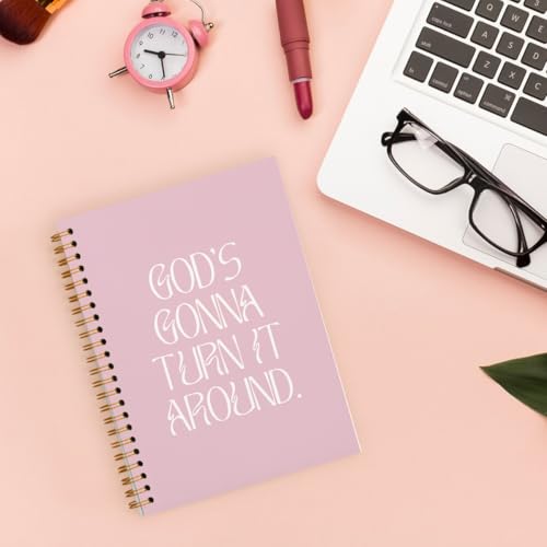 Coquette Christian Spiral Notebook Journal Gifts for Women Teen Girl - color: god's gonna turn it around
