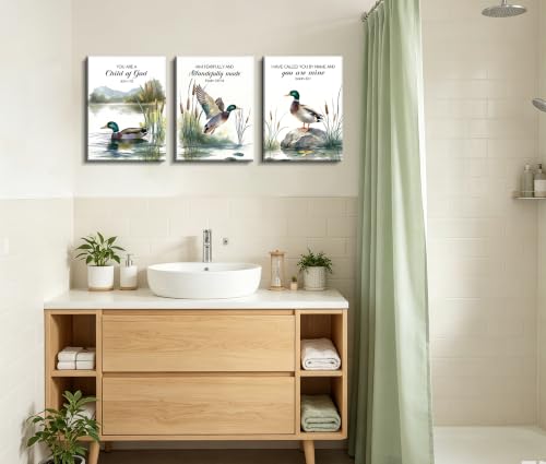 HQQUCC Duck Canvas Wall Art, 12x16 Inch, 3-Piece Set