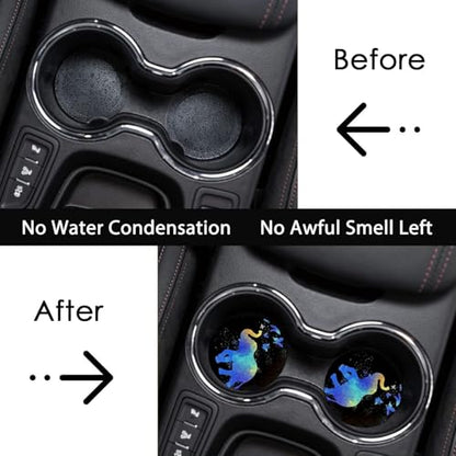 2 Pack Elephant Car Cup Holder Coasters Universal Neoprene Coasters - color: Elephant