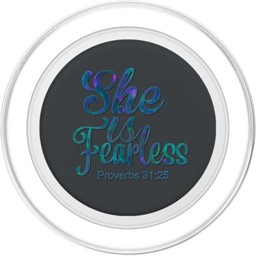 Teal Blue Purple She is Fearless Phone grip on Dark gray PopSockets PopGrip for MagSafe - style: Magnetic PopGrip