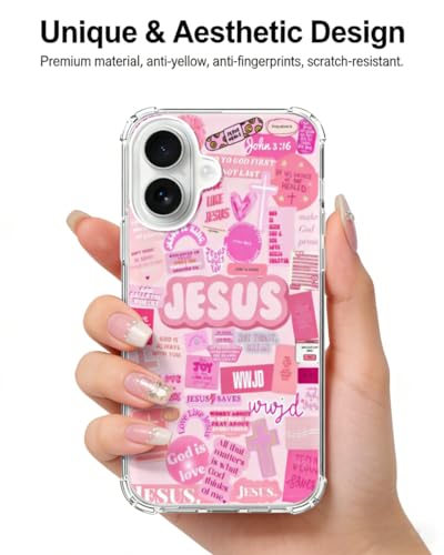 Pink Christian Aesthetic Phone Case Compatible with iPhone 17, Jesus Affirmation Verses Phone Cover for iPhone 17 - color: Pink Aesthetic