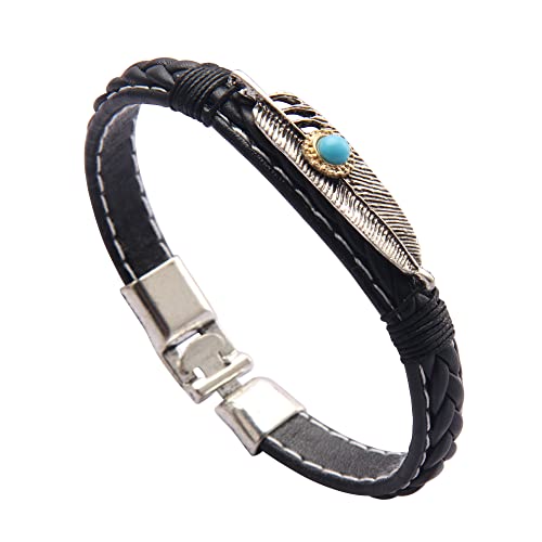GelConnie Punk Leather Cuff Bracelet Adjustable Straps Wrap Bracelets Arm Armor Cuff Gothic Leather Wristbands for Men, Women - color: MLPB050