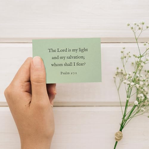 Bible Verse Cards, 60 Mini Prayer Cards on 300GSM Pearl Paper - color: Sage Green
