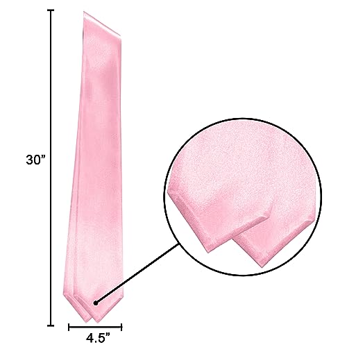 Plain Graduation Stole Sash 60 Inch Unisex Adults Solid - color: Pink Stole