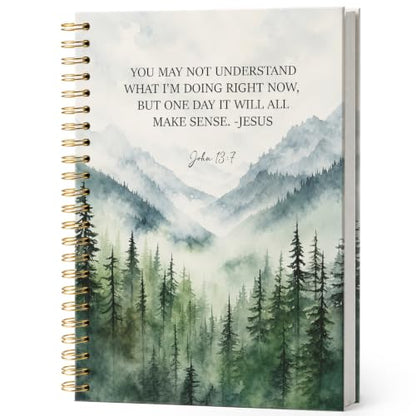 ISANOU Mountain Christian Bible Journal Notebook,Faith Gift for Women Men - color: john 13:7