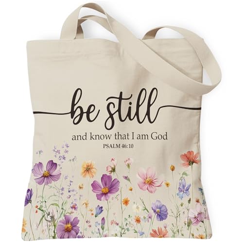 Christian Tote Bag for Women, Church Bible Canvas Bag with Inner Pocket for Churchgoers - color: Yellow