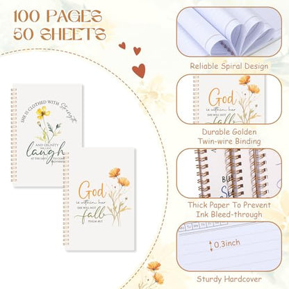 Supervitae 12 Pack Bible Verse Notebooks for Women Christian,Blessed - style: Blessed