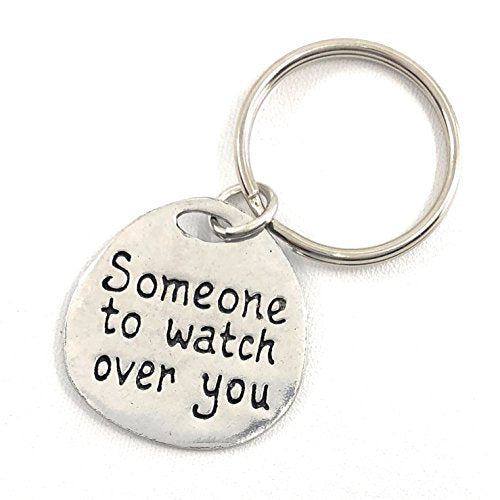 Basic Spirit Guardian Angel Pewter Key Ring Fob Charm in Gift Box