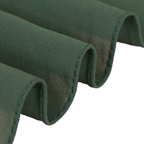 LMVERNA Solid Color Bubble Chiffon Scarf for Women Fashion Soft Hijab Long Scarfs Wrap Scarves - color: Dark Green