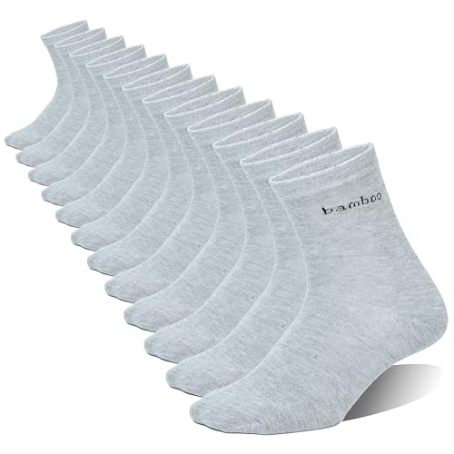 Ladies Crew Socks, 6 Pairs Breathable Casual Crew Socks for All Seasons,Size5-9 - color: Grey