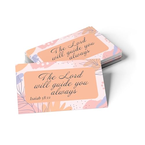 Pass It On Scripture Cards, Faith, Is 58:11 - Pack of 25 Inspirational Christian Cards with Scripture Encouragement, Bible Verse Cards For Devotional, Bible Study, Memorization & Greetings - color: The Lord Will Guide You