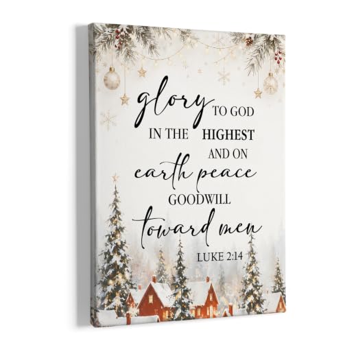 HIWX Christian Christmas Winter Wal_Art Decor Painting 11x14 exchange - color: exchange, size: 14"L x 11"W