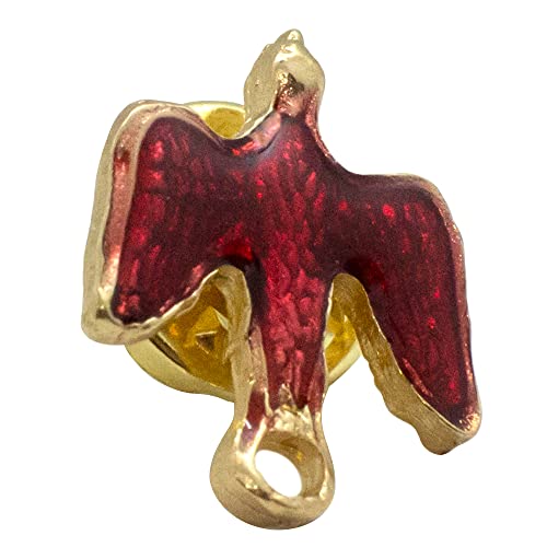 Gold-Tone Holy Spirit Dove Lapel Pin | Bird Design | Great Christian Gift for First Holy Communion and Confirmation | Spiritual Accessory for Clothing, Bags, and Bulletin Boards - color: Red and Gold-Tone Bird