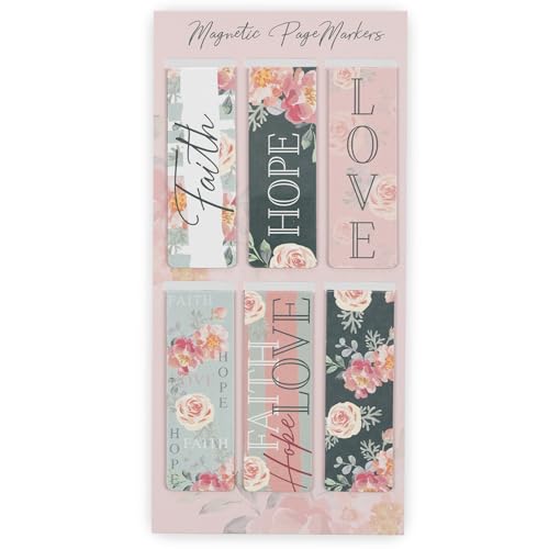 Christian Art Gifts Magnetic Scripture Bookmark Set for Men and Women - color: Faith Hope Love #2