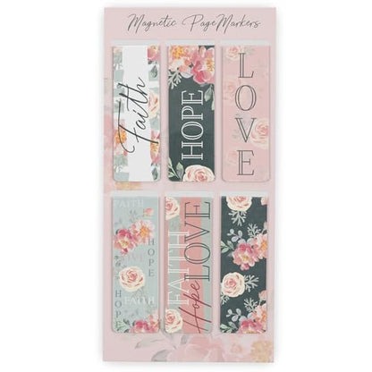 Christian Art Gifts Magnetic Scripture Bookmark Set for Men and Women - color: Faith Hope Love #2