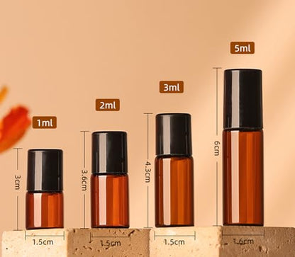 20 Pack Set 1ML Mini Sample Roll Glass Bottles for Essential Oils Roller Refillable Perfume Roll Bottle (1ML Purple) - color: 1ML Purple