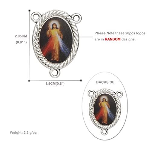 COTTVOTT St Benedict,Our Lady of Guadalupe Medal for DIY Jewelry Making,Virgin Mary Christ Jesus Rosary Center Connection Part - color: 20pcs-Enamel Medal C