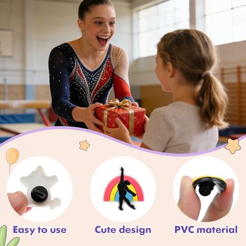Cute Pins Bulk, Funny Lapel Badge Pins Rubber Brooch Pins for Backpacks, Hats, Bags - style: Gymnastics-20PCS