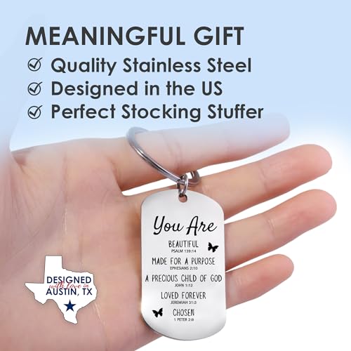 Rosa Vila Keychains For Women & Men, Gifts For Mom, Bonus Mom, Aunt, Sister, Dad, Grandma, Nurse, Teens, Coach, Teacher Pilot - style: Christian Keychain