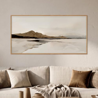 Large Netural Abstract Mountain Framed Canvas Wall Art Set -20"X40" - color: Abstract Mountain Wall Art, size: 20"L x 40"W